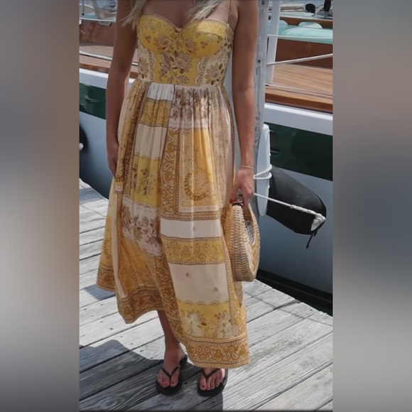 Zimmermann Dresses & Skirts - NWT Authentic Zimmermann Lucky Printed Cotton Corset Midi-Dress AU 2